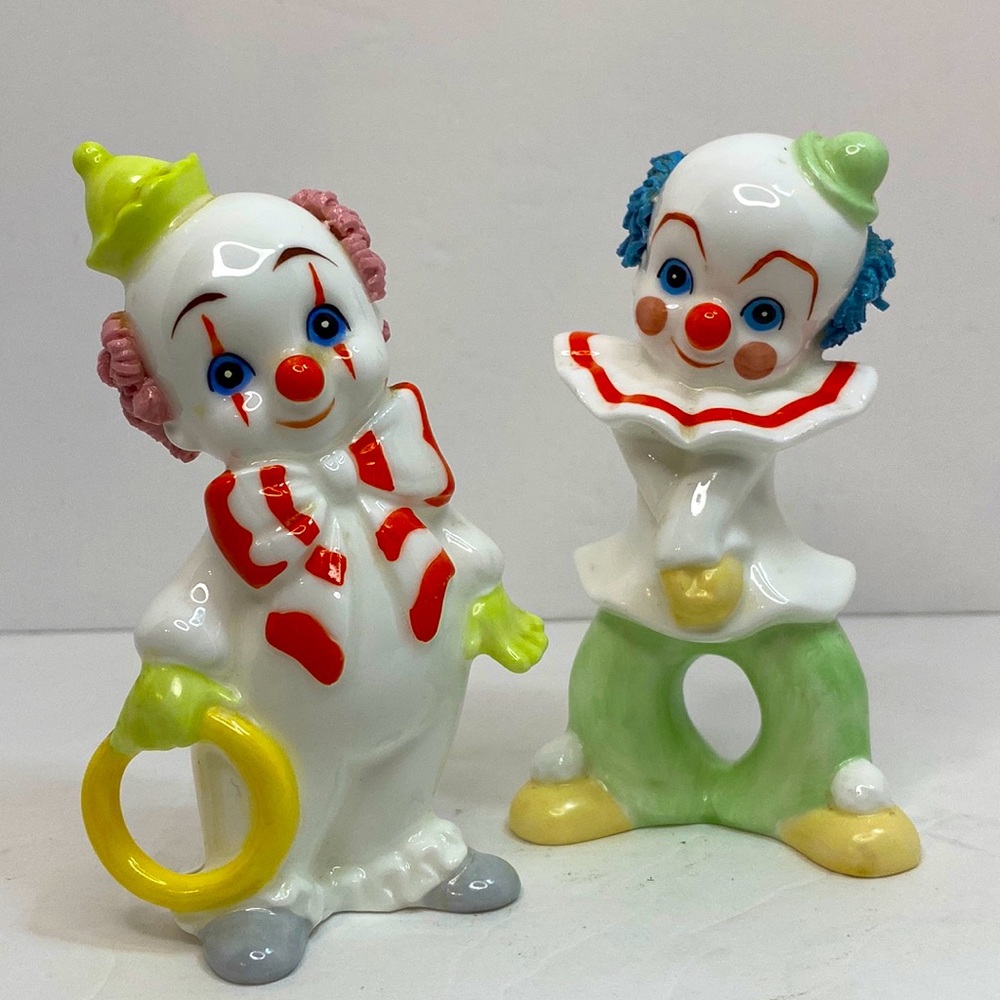 Bone China Clown Figurines